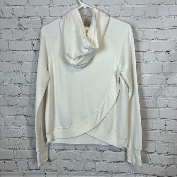 Athleta Womens Extra Sm Sweatshirt Hooded Criss Cross Pullover Back Whyte Hoodie - Picture 6 of 8